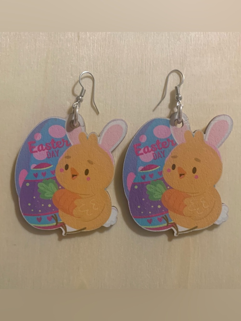Cute Easter Chick Kids Earrings - Pink, Blue, Purple, Orange
